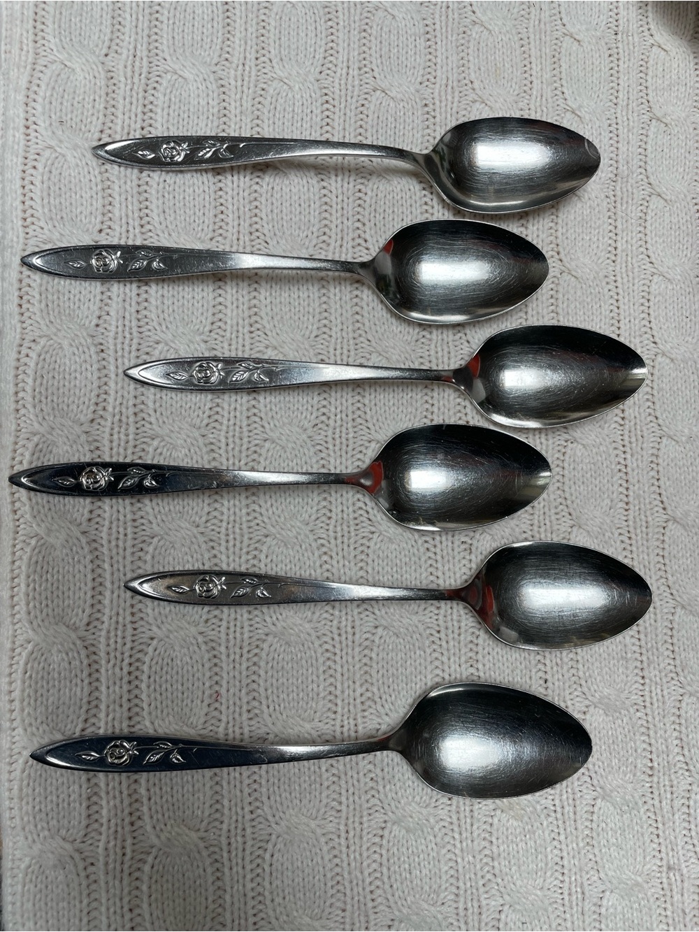 VTG Oneida Community Stainless flatware "My Rose" pattern 6 Tablespoons in lot